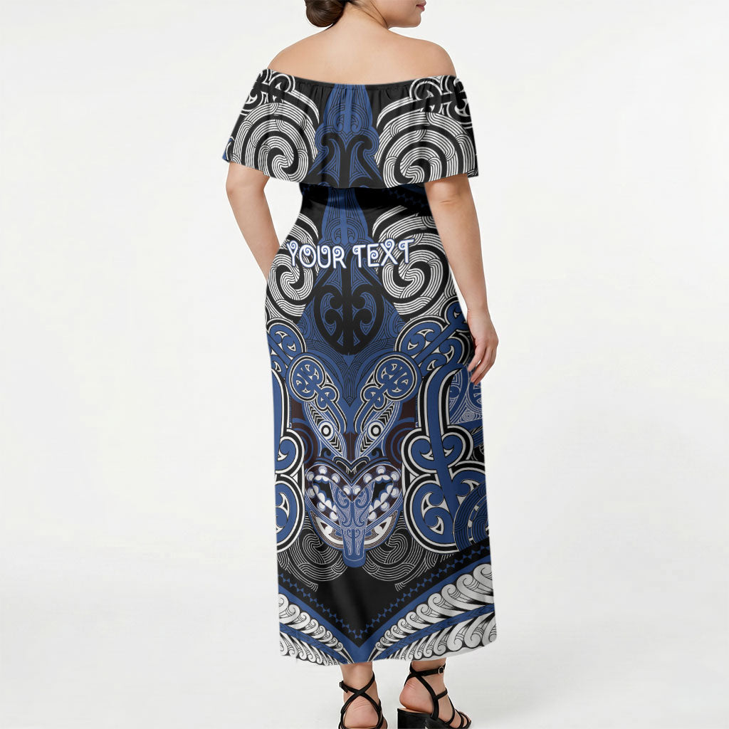 Aotearoa Iwi Ngati Tuwharetoa Personalised Off Shoulder Maxi Dress Maori Kowhaiwhai Pattern