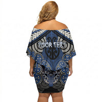 Aotearoa Iwi Ngati Tuwharetoa Personalised Off Shoulder Short Dress Maori Kowhaiwhai Pattern