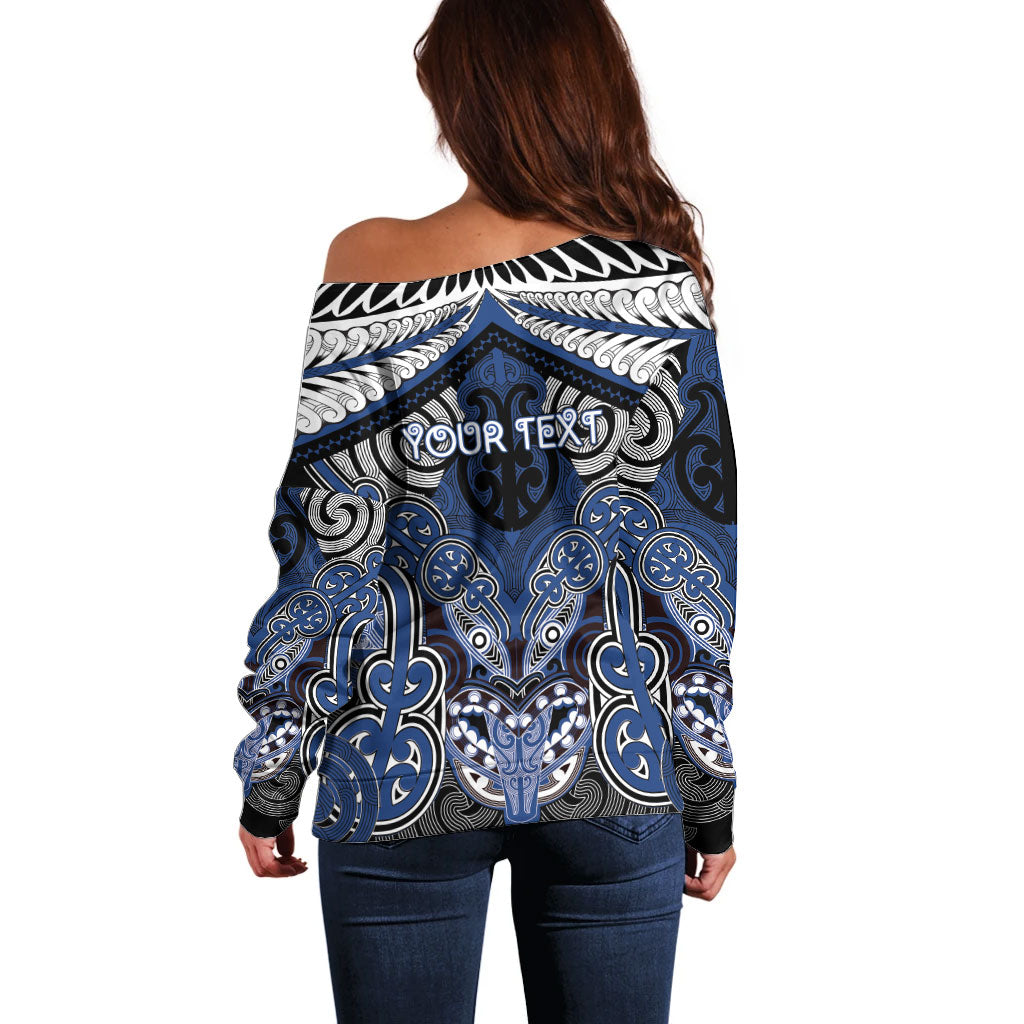 Aotearoa Iwi Ngati Tuwharetoa Personalised Off Shoulder Sweater Maori Kowhaiwhai Pattern