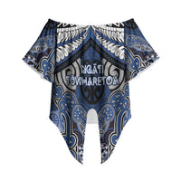 Aotearoa Iwi Ngati Tuwharetoa Personalised Off Shoulder Wrap Waist Top Maori Kowhaiwhai Pattern