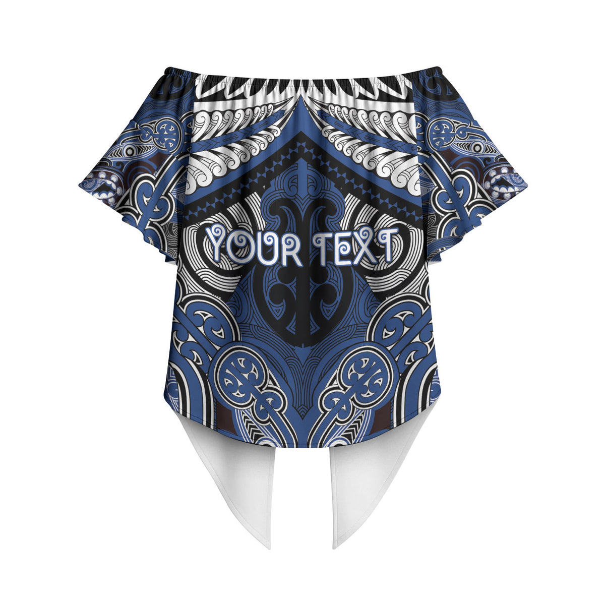 Aotearoa Iwi Ngati Tuwharetoa Personalised Off Shoulder Wrap Waist Top Maori Kowhaiwhai Pattern
