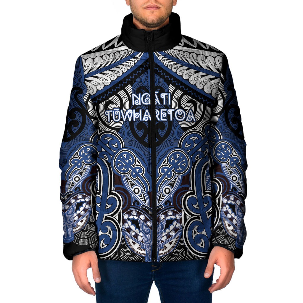 Aotearoa Iwi Ngati Tuwharetoa Personalised Padded Jacket Maori Kowhaiwhai Pattern