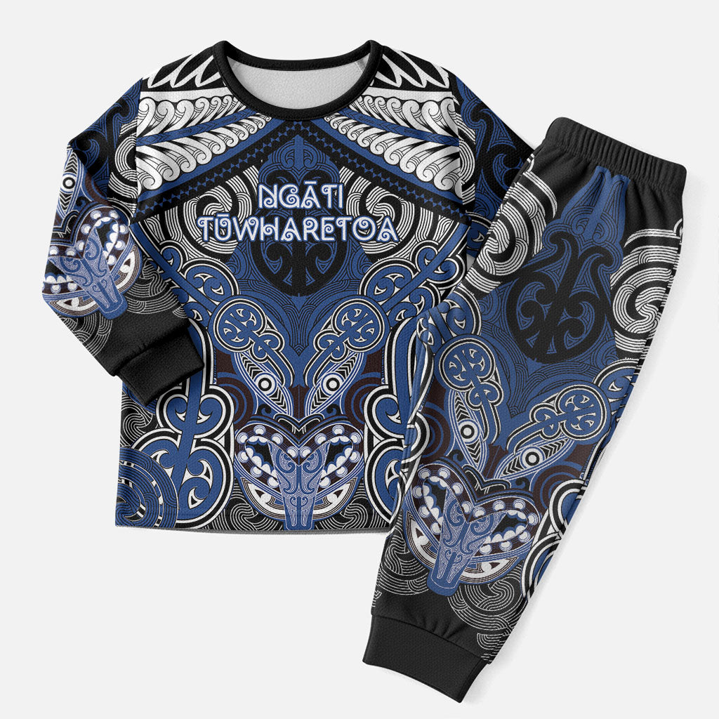 Aotearoa Iwi Ngati Tuwharetoa Personalised Christmas Pajama Set Maori Kowhaiwhai Pattern