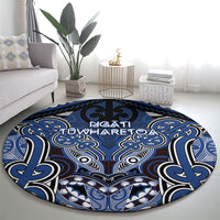 Aotearoa Iwi Ngati Tuwharetoa Round Carpet Maori Kowhaiwhai Pattern