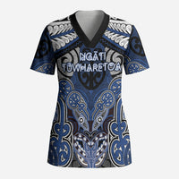 Aotearoa Iwi Ngati Tuwharetoa Personalised Scrub Top Maori Kowhaiwhai Pattern