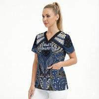 Aotearoa Iwi Ngati Tuwharetoa Personalised Scrub Top Maori Kowhaiwhai Pattern