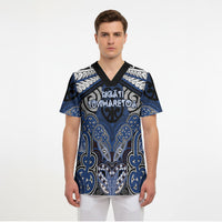Aotearoa Iwi Ngati Tuwharetoa Personalised Scrub Top Maori Kowhaiwhai Pattern