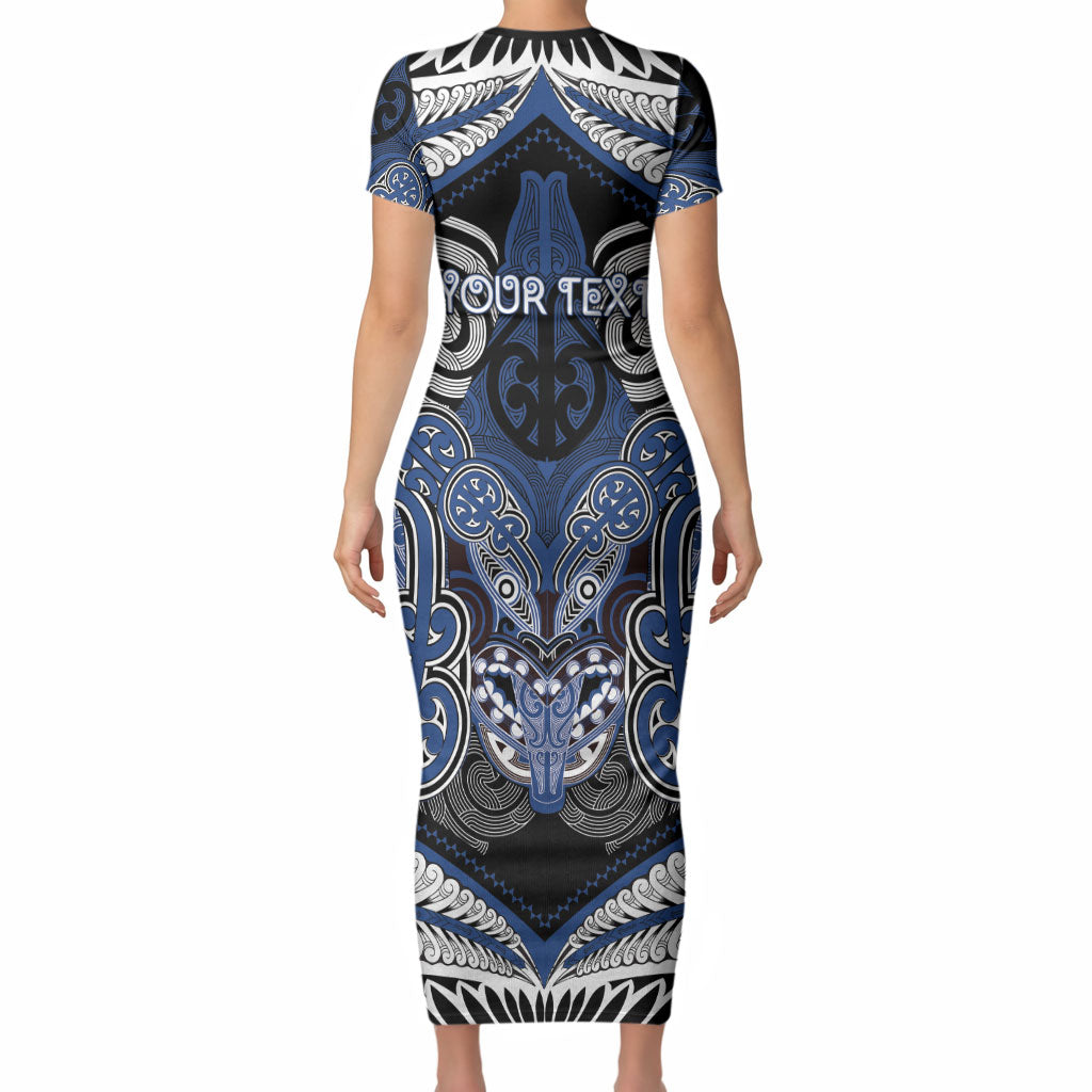 Aotearoa Iwi Ngati Tuwharetoa Personalised Short Sleeve Bodycon Dress Maori Kowhaiwhai Pattern