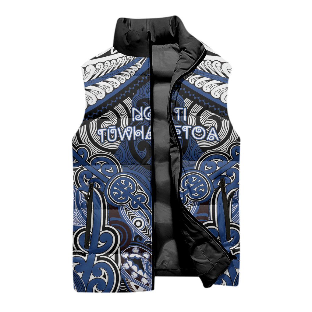 Aotearoa Iwi Ngati Tuwharetoa Personalised Sleeveless Puffer Jacket Maori Kowhaiwhai Pattern