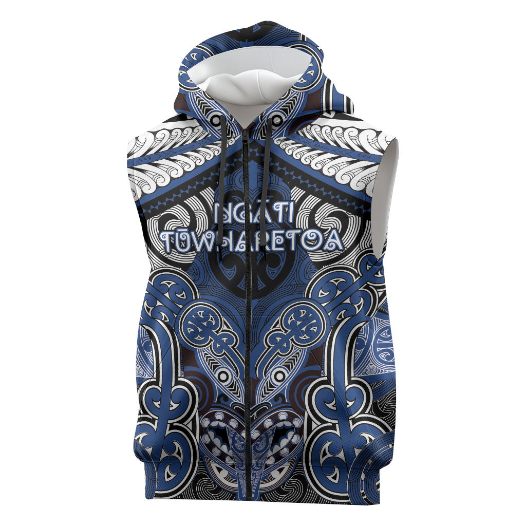 Aotearoa Iwi Ngati Tuwharetoa Personalised Sleeveless Zip Hoodie Maori Kowhaiwhai Pattern