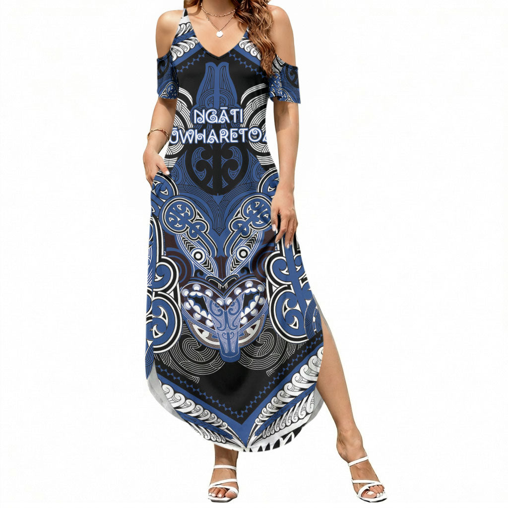 Aotearoa Iwi Ngati Tuwharetoa Personalised Summer Maxi Dress Maori Kowhaiwhai Pattern