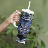 Aotearoa Iwi Ngati Tuwharetoa Personalised Tumbler With Handle Maori Kowhaiwhai Pattern