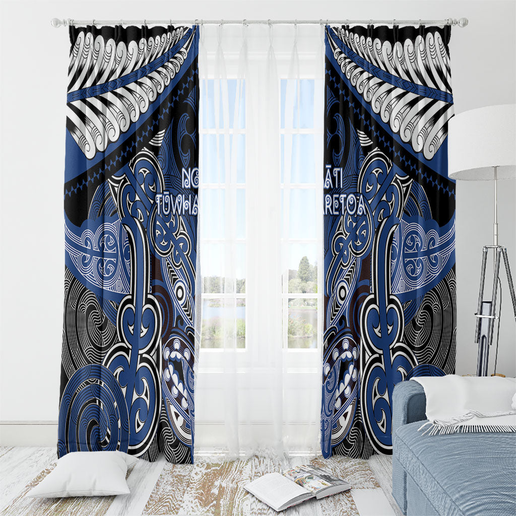 Aotearoa Iwi Ngati Tuwharetoa Window Curtain Maori Kowhaiwhai Pattern