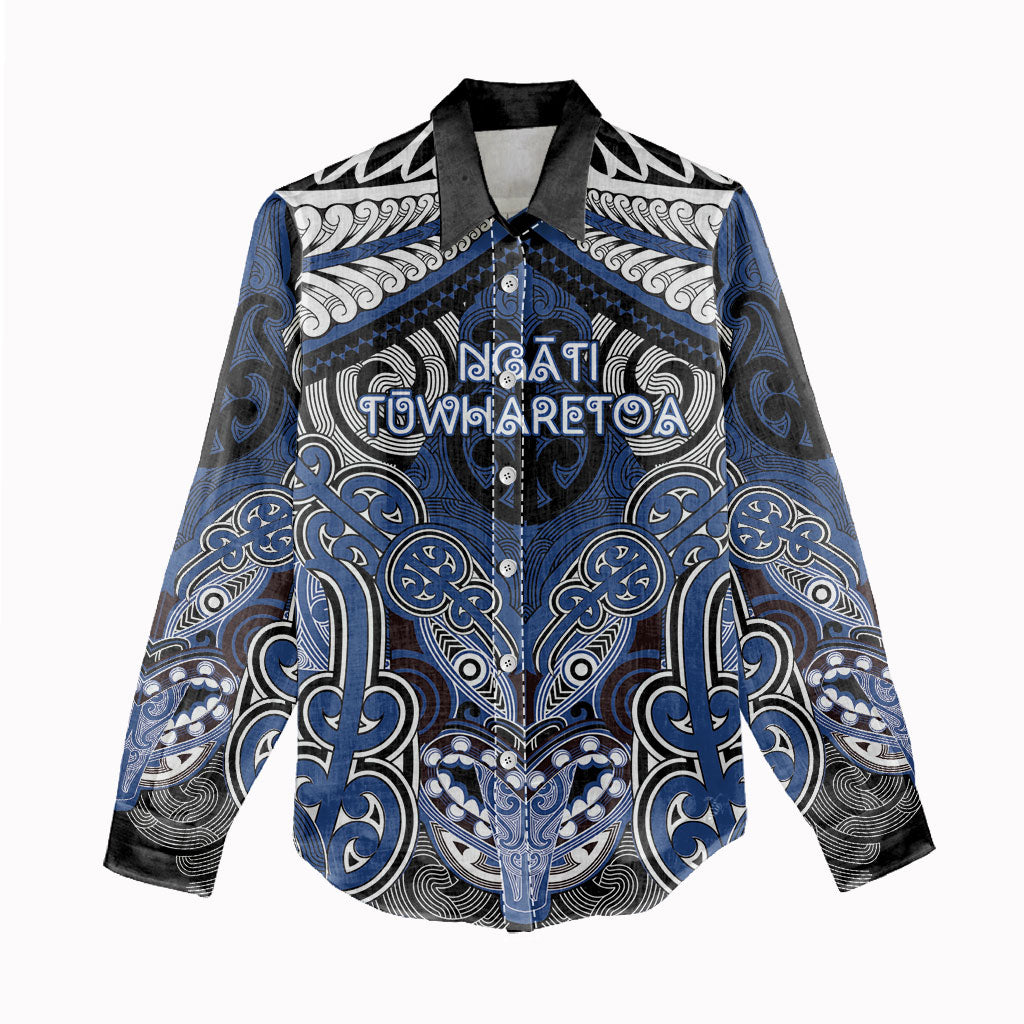 Aotearoa Iwi Ngati Tuwharetoa Personalised Women Casual Shirt Maori Kowhaiwhai Pattern