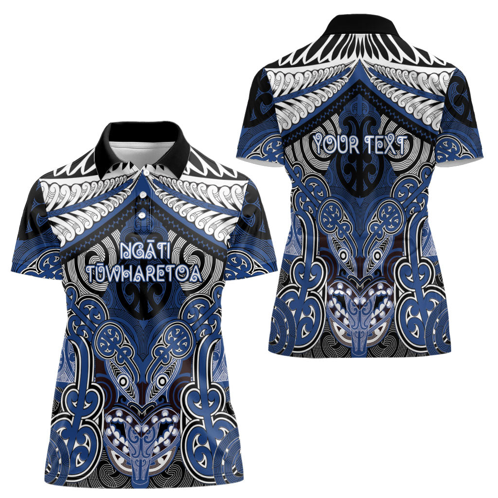 Aotearoa Iwi Ngati Tuwharetoa Personalised Women Polo Shirt Maori Kowhaiwhai Pattern