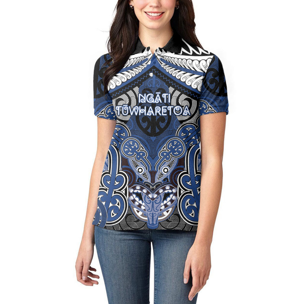 Aotearoa Iwi Ngati Tuwharetoa Personalised Women Polo Shirt Maori Kowhaiwhai Pattern