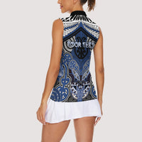 Aotearoa Iwi Ngati Tuwharetoa Personalised Women Sleeveless Polo Shirt Maori Kowhaiwhai Pattern