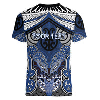 Aotearoa Iwi Ngati Tuwharetoa Personalised Women V-Neck T-Shirt Maori Kowhaiwhai Pattern