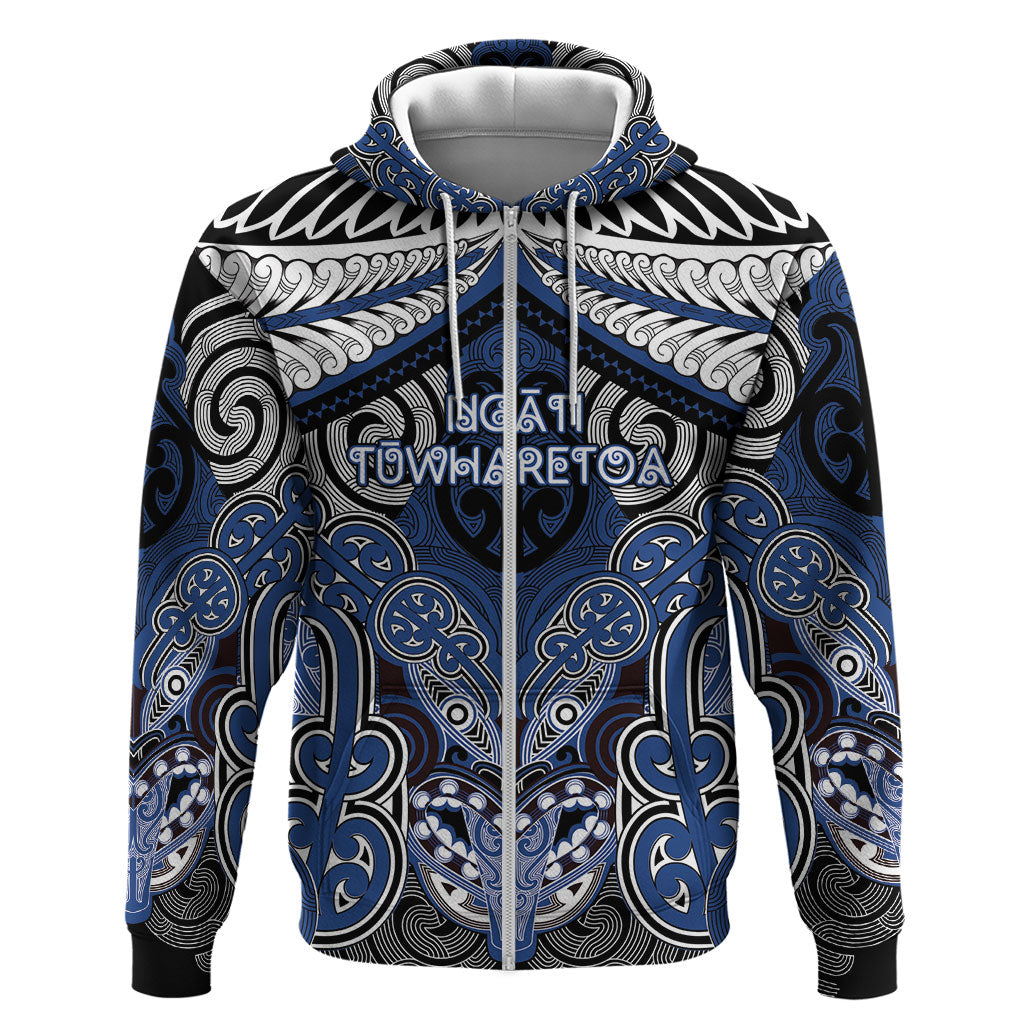 Aotearoa Iwi Ngati Tuwharetoa Personalised Zip Hoodie Maori Kowhaiwhai Pattern