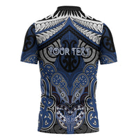 Aotearoa Iwi Ngati Tuwharetoa Personalised Zipper Polo Shirt Maori Kowhaiwhai Pattern