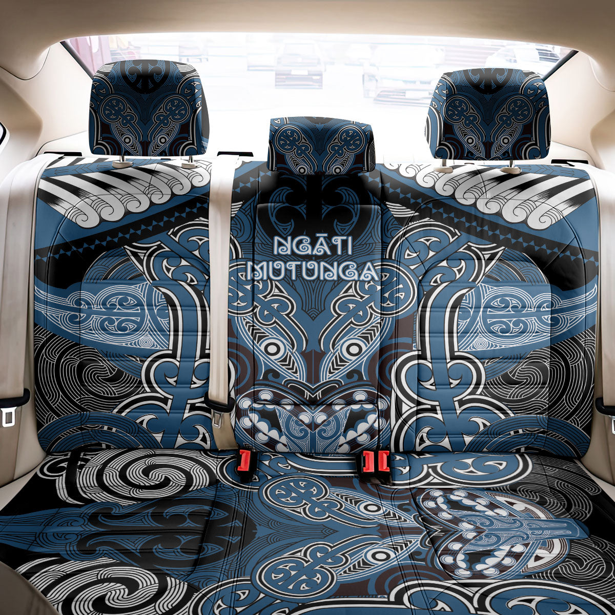 Aotearoa Iwi Ngati Mutunga Back Car Seat Cover Maori Kowhaiwhai Pattern