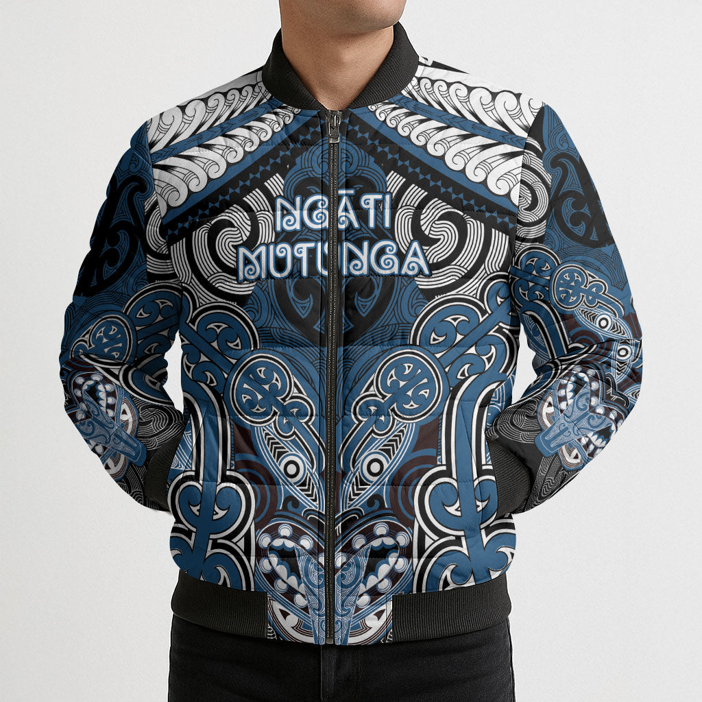 Aotearoa Iwi Ngati Mutunga Personalised Bomber Puffer Jacket Maori Kowhaiwhai Pattern