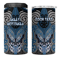 Aotearoa Iwi Ngati Mutunga Personalised 4 in 1 Can Cooler Tumbler Maori Kowhaiwhai Pattern