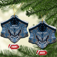 Aotearoa Iwi Ngati Mutunga Personalised Ceramic Ornament Maori Kowhaiwhai Pattern