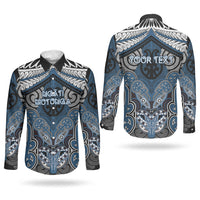 Aotearoa Iwi Ngati Mutunga Personalised Couples Matching Short Sleeve Bodycon Dress and Long Sleeve Button Shirt Maori Kowhaiwhai Pattern