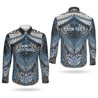 Aotearoa Iwi Ngati Mutunga Personalised Couples Matching Summer Maxi Dress and Long Sleeve Button Shirt Maori Kowhaiwhai Pattern