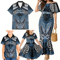 Aotearoa Iwi Ngati Mutunga Personalised Family Matching Mermaid Dress and Hawaiian Shirt Maori Kowhaiwhai Pattern