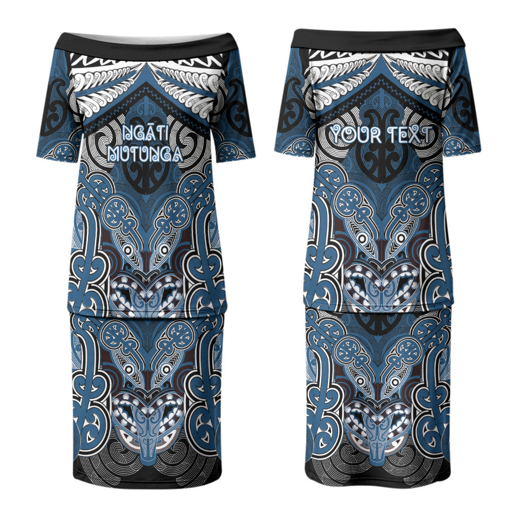Aotearoa Iwi Ngati Mutunga Personalised Family Matching Puletasi and Hawaiian Shirt Maori Kowhaiwhai Pattern