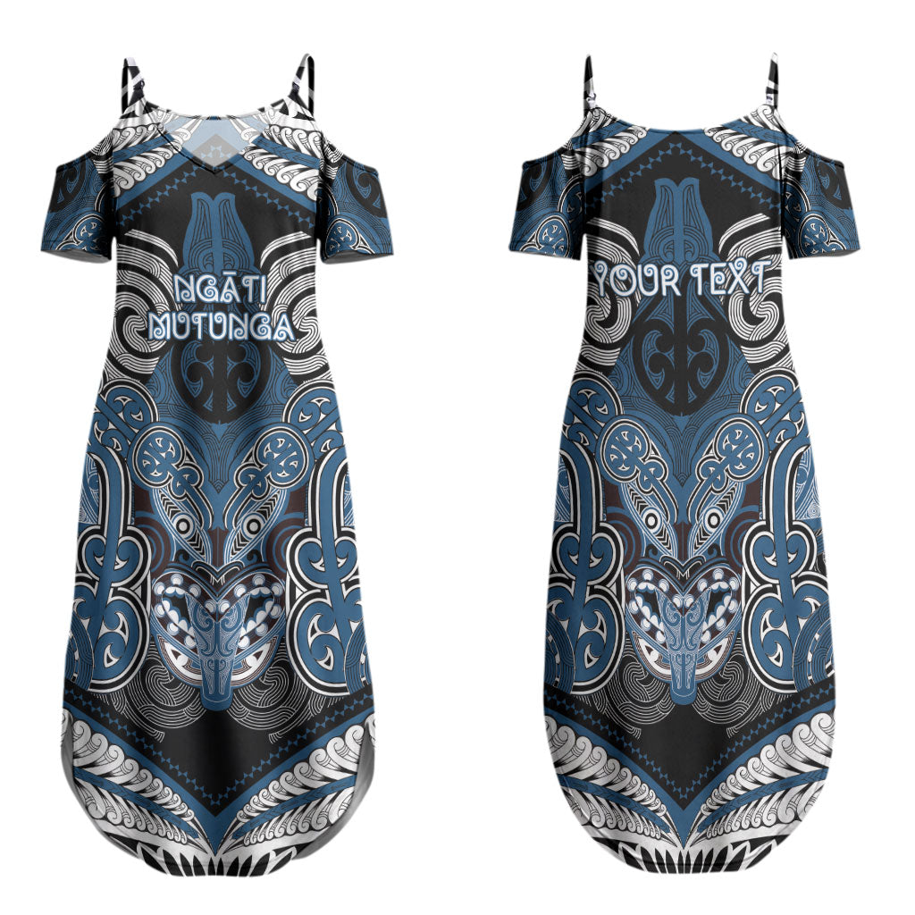 Aotearoa Iwi Ngati Mutunga Personalised Family Matching Summer Maxi Dress and Hawaiian Shirt Maori Kowhaiwhai Pattern