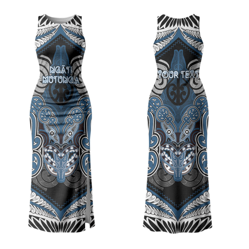 Aotearoa Iwi Ngati Mutunga Personalised Family Matching Tank Maxi Dress and Hawaiian Shirt Maori Kowhaiwhai Pattern