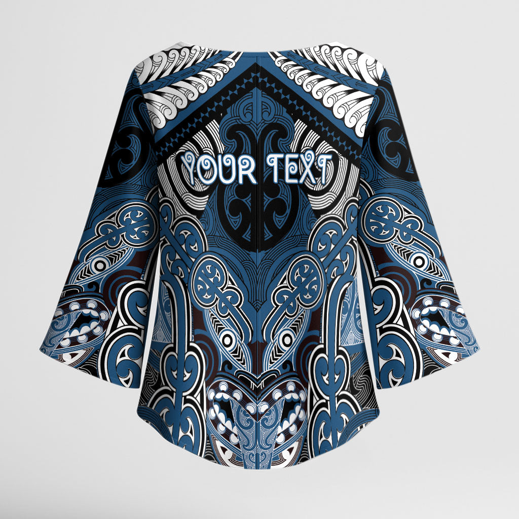 Aotearoa Iwi Ngati Mutunga Personalised Kimono Sleeve Blouse Maori Kowhaiwhai Pattern