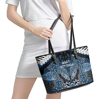 Aotearoa Iwi Ngati Mutunga Leather Tote Bag Maori Kowhaiwhai Pattern