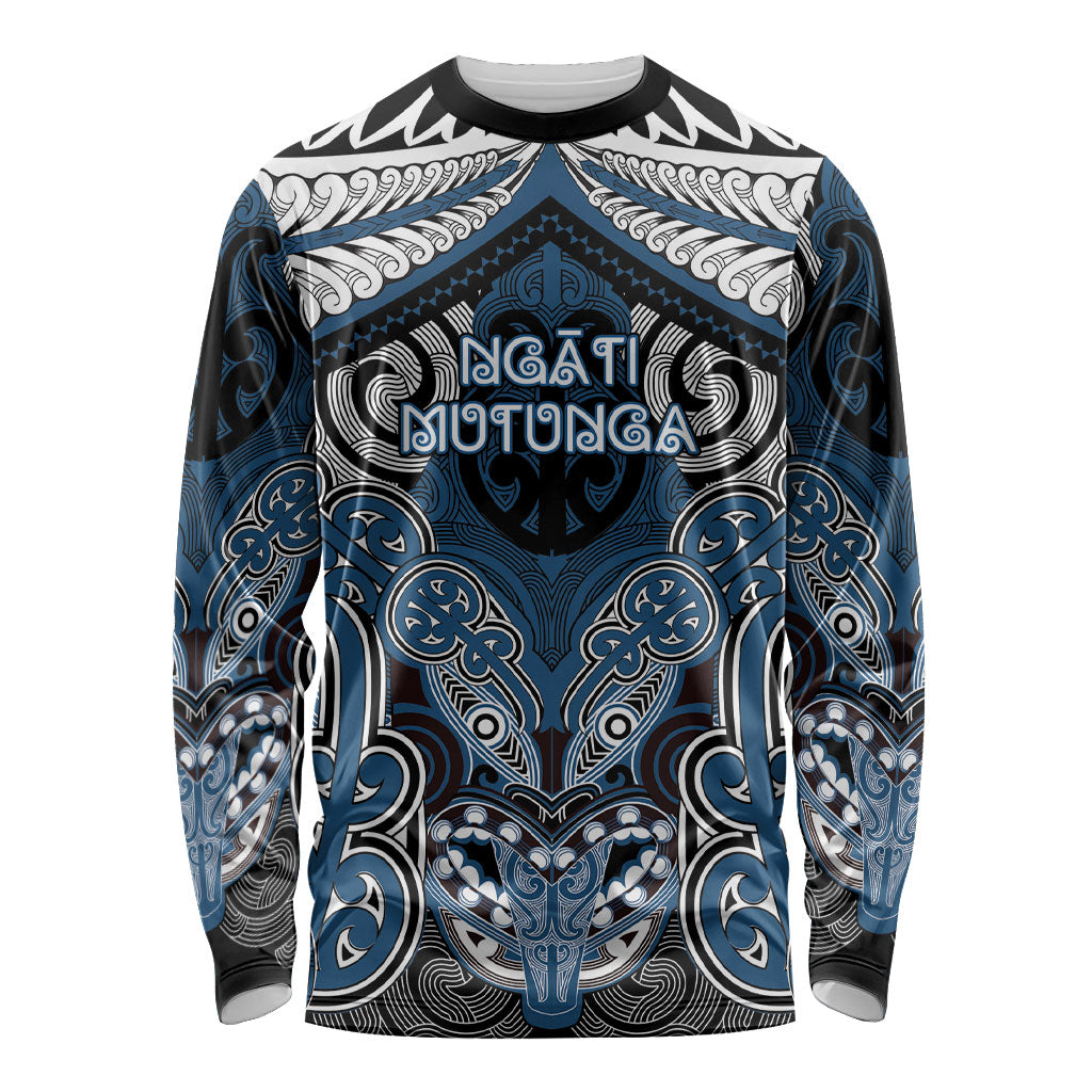 Aotearoa Iwi Ngati Mutunga Personalised Long Sleeve Shirt Maori Kowhaiwhai Pattern