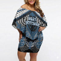 Aotearoa Iwi Ngati Mutunga Personalised Off Shoulder Short Dress Maori Kowhaiwhai Pattern