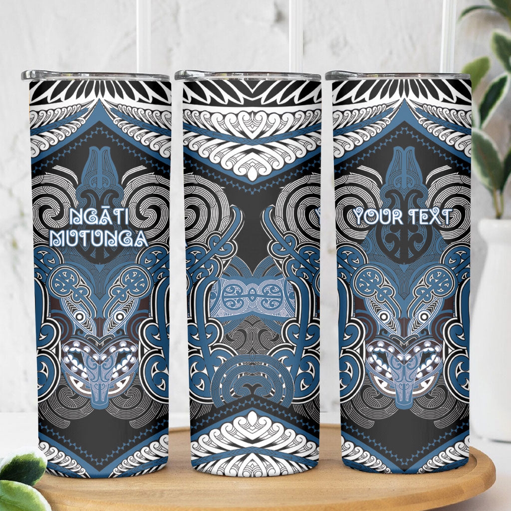 Aotearoa Iwi Ngati Mutunga Personalised Skinny Tumbler Maori Kowhaiwhai Pattern