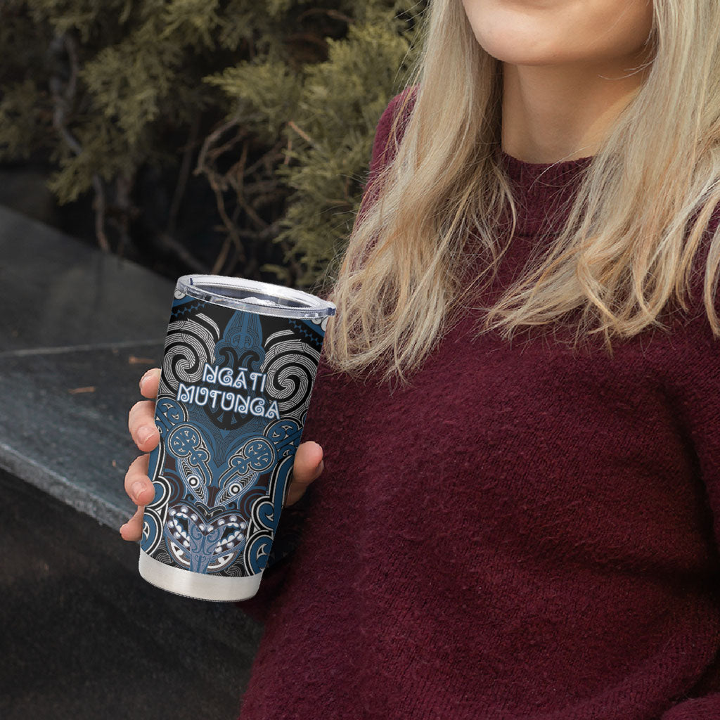Aotearoa Iwi Ngati Mutunga Personalised Tumbler Cup Maori Kowhaiwhai Pattern