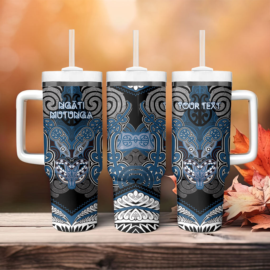 Aotearoa Iwi Ngati Mutunga Personalised Tumbler With Handle Maori Kowhaiwhai Pattern