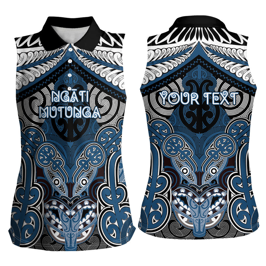 Aotearoa Iwi Ngati Mutunga Personalised Women Sleeveless Polo Shirt Maori Kowhaiwhai Pattern