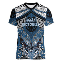 Aotearoa Iwi Ngati Mutunga Personalised Women V-Neck T-Shirt Maori Kowhaiwhai Pattern
