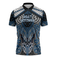 Aotearoa Iwi Ngati Mutunga Personalised Zipper Polo Shirt Maori Kowhaiwhai Pattern