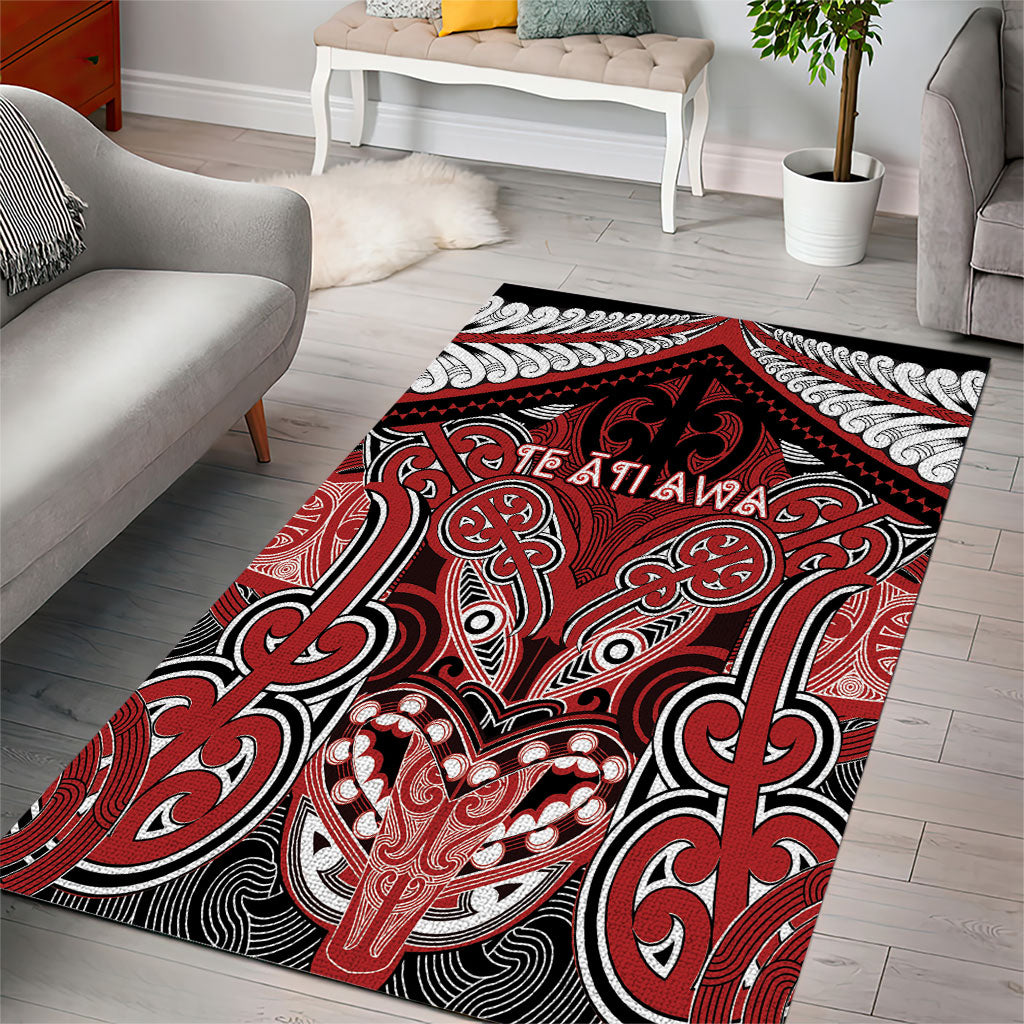 Aotearoa Iwi Te Ati Awa Area Rug Maori Kowhaiwhai Pattern