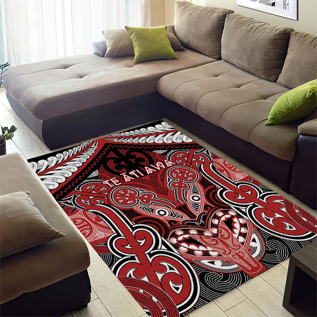 Aotearoa Iwi Te Ati Awa Area Rug Maori Kowhaiwhai Pattern