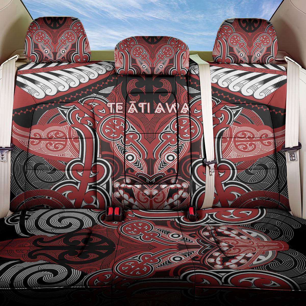 Aotearoa Iwi Te Ati Awa Back Car Seat Cover Maori Kowhaiwhai Pattern