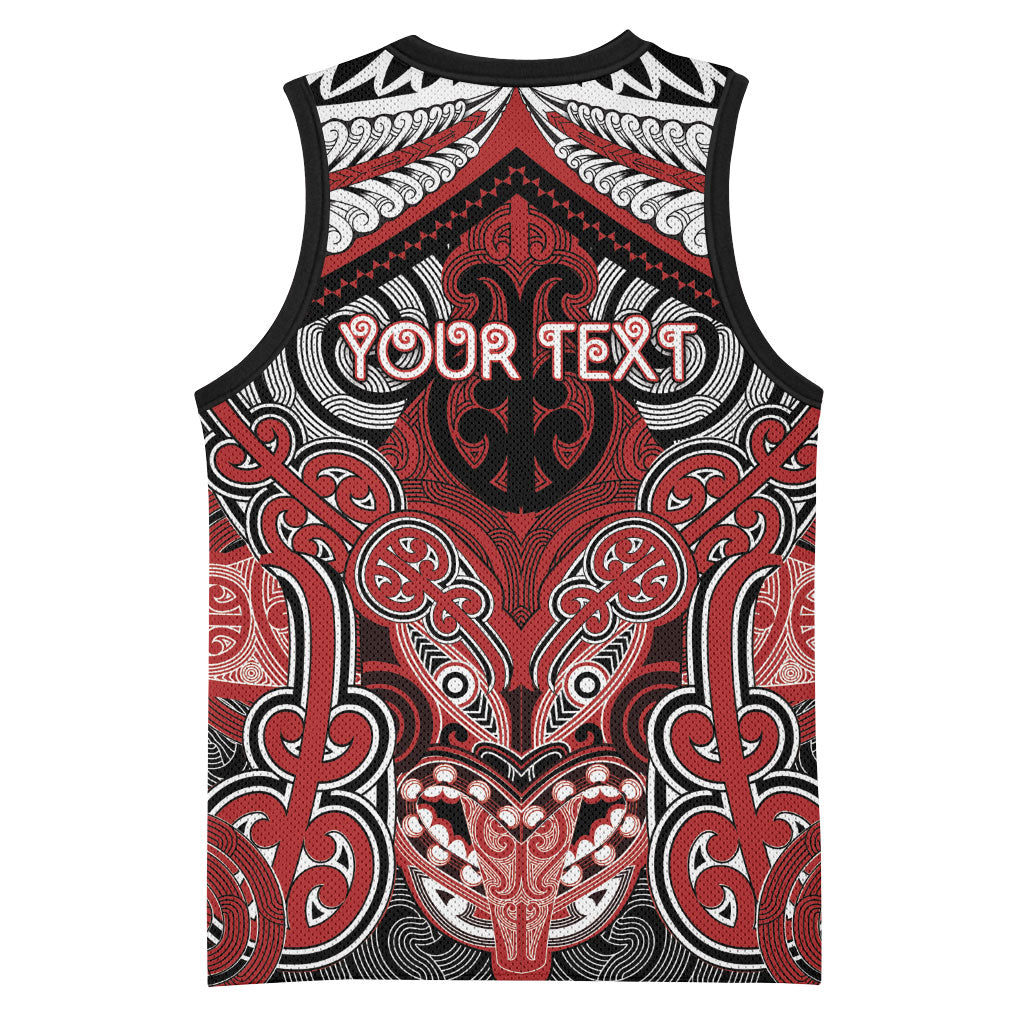 Aotearoa Iwi Te Ati Awa Personalised Basketball Jersey Maori Kowhaiwhai Pattern