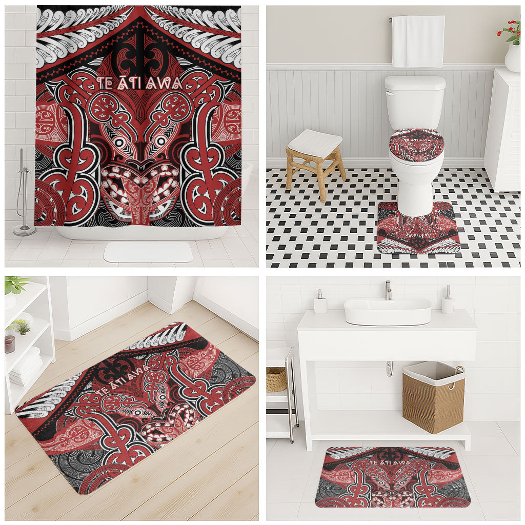 Aotearoa Iwi Te Ati Awa Bathroom Set Maori Kowhaiwhai Pattern