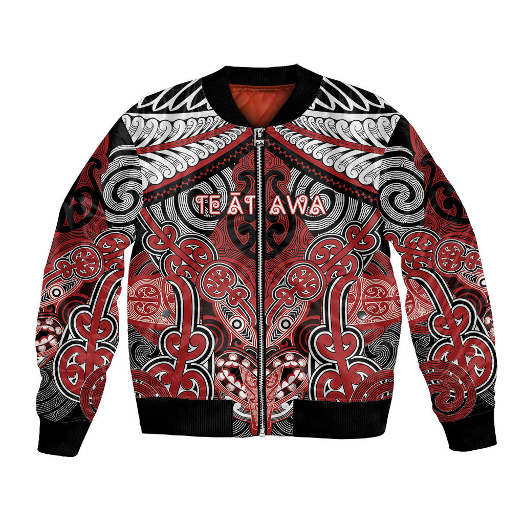 Aotearoa Iwi Te Ati Awa Personalised Bomber Jacket Maori Kowhaiwhai Pattern